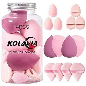 14Pcs Makeup Sponge Set, Beauty Blender Sponge For Foundation Blending With 3Pcs